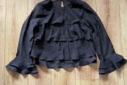 Zara black ruffled blouse Size S Brand New with tags