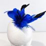 Pre Owned Royal Blue Feather Fascinator Clip & Pin Image 2