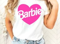 main image for ad Barbie t-shirt Malibu Beach Graphic Tee, Premium Crewneck T-shirt Heart Baby Doll Let's Go Party  t-shirt for adults and kids