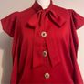 Sister Jane Red Shirt With Bow, Size S- UK 8, New Image 3