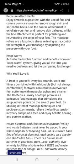 Homedics luxury foot spa