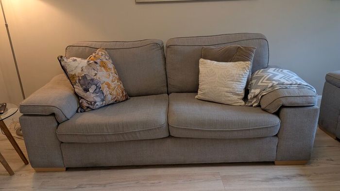Comfortable 3-Seater & 2-Seater Grey Fabric Couch