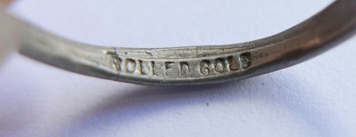 Vintage Rolled Gold Claddagh Ring - silver tone, size O