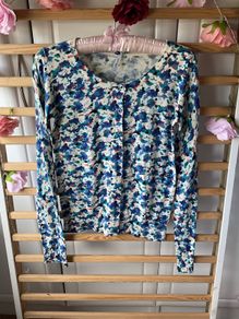 cardigan 100% cotton floral vintage inspired round neck cardigan uk 12