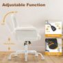 Home Office Desk Chair, Comfy Upholstered Fuzzy Vanity Chair with Wheels and Arms, Teddy Velvet Cute Adjustable Swivel Computer Seat for Living Room, Bedroom, Make Up and Salon, White Image 7