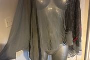 One O One French transparent oversized one size grey cover up top Postage included