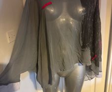 One O One French transparent oversized one size grey cover up top Postage included