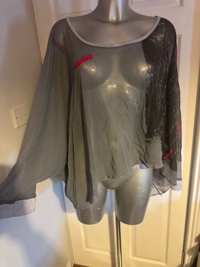 One O One French transparent oversized one size grey cover up top Postage included