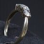 Vintage 9ct Gold Three Stone CZ Ring Birmingham Hallmarked Size 56 Image 4