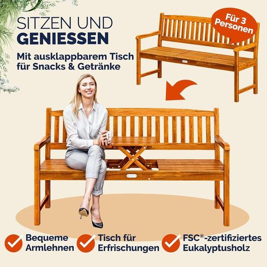 Garden Bench Weatherproof Wood