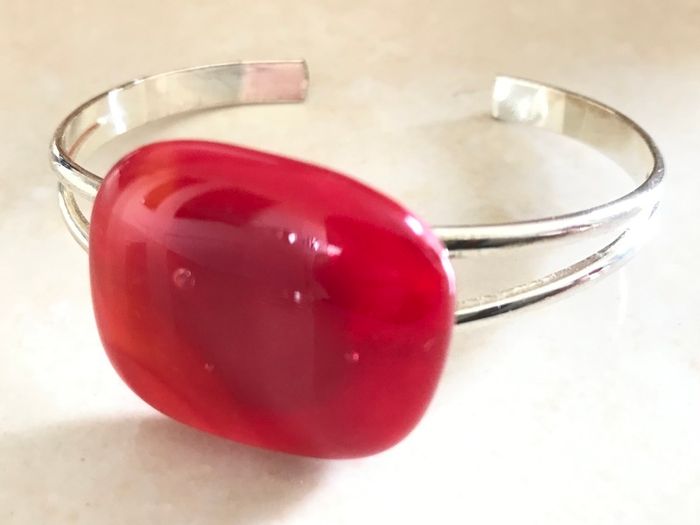 Handmade Glass Fused Dichroic Bangle - FREE DELIVERY
