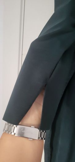 In Good Company bottle green silk contemporary midi Sz M ( Fit 12-14 UK) - Rrp 129 ( New)