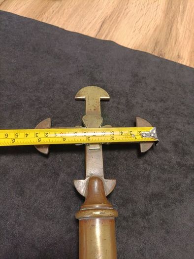 19 th century amazing brass bishops crosier top in the form of a cross