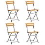 5 Piece Folding Outdoor Dining Set Solid Acacia Wood Image 4