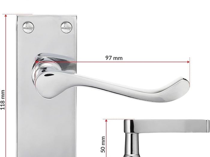 NEW SALE |  Chrome Elegance Range Polished Chrome Victorian Scroll Lever Latch Handles, Polished Chrome Backplate Door Handles, Contemporary Design for Internal Wooden Doors
