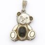 Vintage Signed 925 Sterling Silver Hematite Teddy Bear Charm Image 3