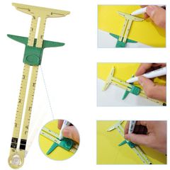 Multifunctional Drawing Ruler Plastic Sewing 5-in-1 Patchwork Ruler Sliding Measuring Tool Home Tailoring Ruler