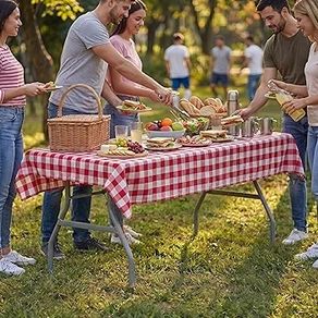 Folding Table 6ft Heavy Duty Extra Strength Camping Buffet Wedding Market Garden Party Car Boot Stall Picnic Trestle Indoor Outdoor Foldaway Carry Handle