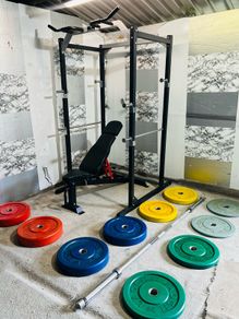 170kg Olympic Barbell Set Power Rack Sturdy Bench