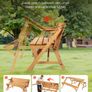 2 in 1 Picnic Table Bench Convertible Foldable Wooden Garden Patio Seating 4 Seater Image 4