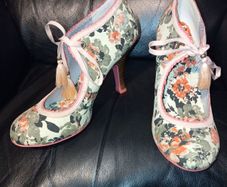 Floral Print Heels with Tassels