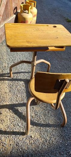 vintage French kids study art school table in very original condition very well built and sturdy