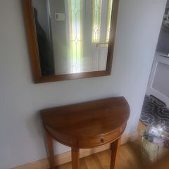 hall mirror and table