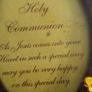 wooden photo frame commemorative plaque for a First Holy Communion. The plaque features an oval-shaped insert with a message and a small golden figure of a child praying. Image 2