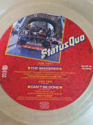 Status Quo The Wanderer Vinyl Clear Record 1984