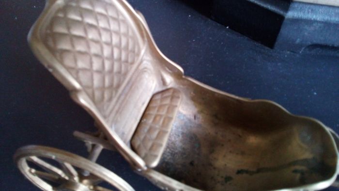 Vintage Brass Horse and Carriage.