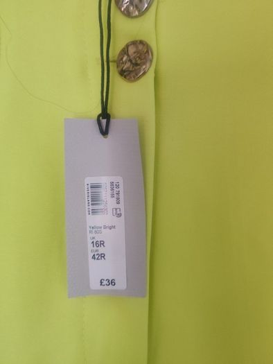 BNWT River Island Yellow Bright trousers size UK16R EU42/44 Postage included