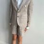 Reiss Linen Beige Shorts Suit for Wedding or Communion Image 6