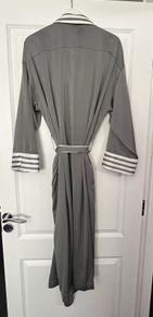 Francis Brennan Grey and Stripe Dressing Gown