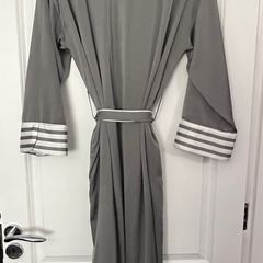 Francis Brennan Grey and Stripe Dressing Gown