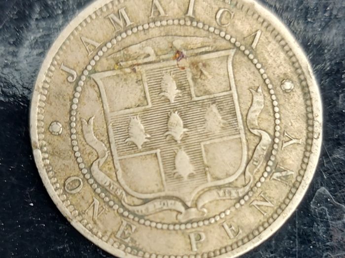 Jamaica 1862 "H"   Victoria One Penny Coin E.F condition