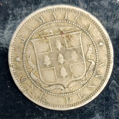 Jamaica 1862 "H"   Victoria One Penny Coin E.F condition