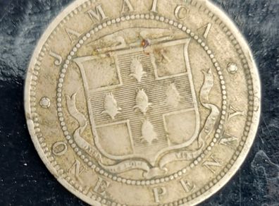 Jamaica 1862 "H"   Victoria One Penny Coin E.F condition