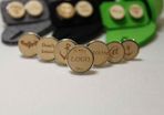 Custom Stainless Steal Personalised Wooden Finished Cufflinks. Free felt box. Ideal for Wedding, Christening etc.