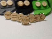 Custom Stainless Steal Personalised Wooden Finished Cufflinks. Free felt box. Ideal for Wedding, Christening etc.