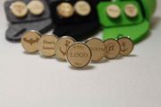 Custom Stainless Steal Personalised Wooden Finished Cufflinks. Free felt box. Ideal for Wedding, Christening etc.