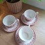 Antique Myotts Country Life Staffordshire 3 cups & Saucers Image 3