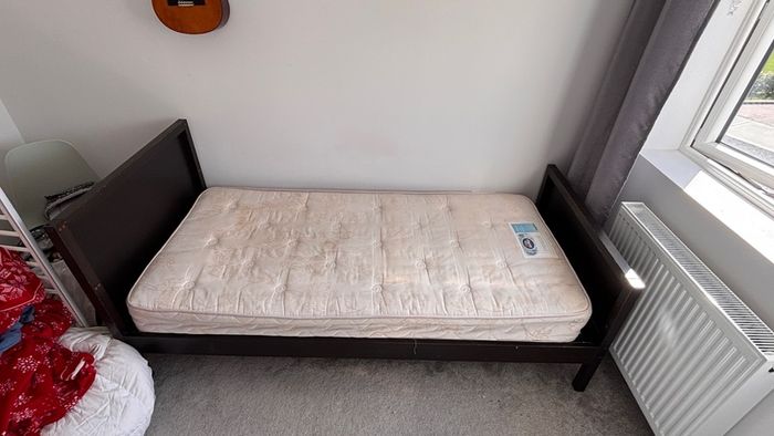 single bed and mattress