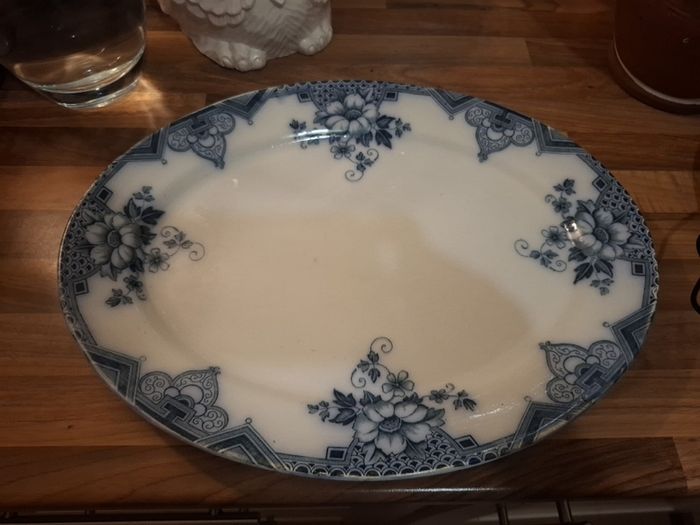 Large white and blue platter