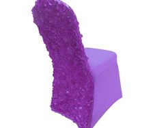 10 Wedding Chair Covers Lycra Rosette Satin Back Beautiful Flower Banquet