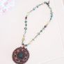 Beaded Necklace with Round Pendant Image 2