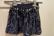 Navy sequin skirt age 6