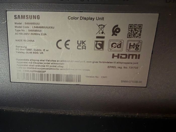 Samsung 49 inch Ultrawide Monitor