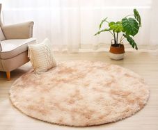 Round Rugs for Bedrooms Fluffy Living Room Circle Area Rug Soft Shaggy Carpet for Kids Room Floor Mat (Grey, 80cm)