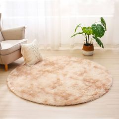 Round Rugs for Bedrooms Fluffy Living Room Circle Area Rug Soft Shaggy Carpet for Kids Room Floor Mat (Grey, 80cm)