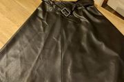 Black Faux Leather Skirt